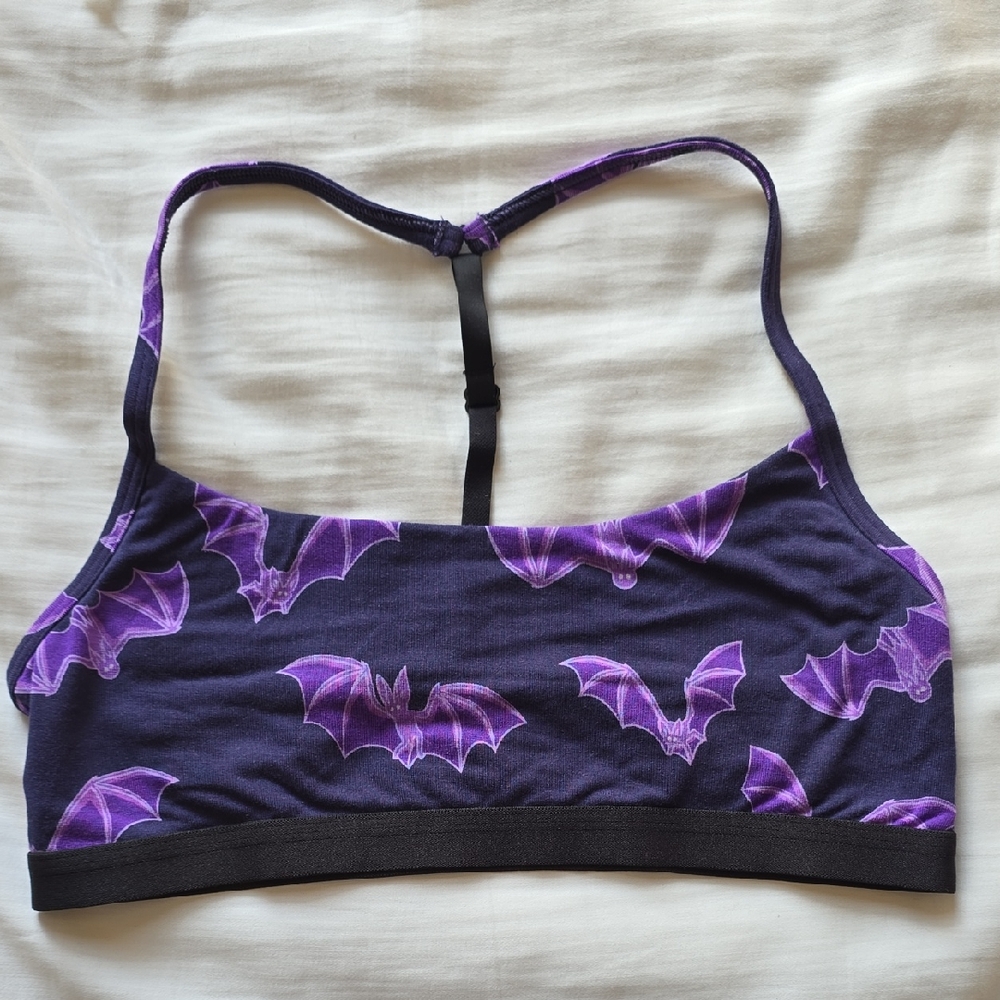 Bats Night Out T-back Bralette, NWOT